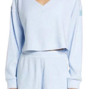 Alo Light Blue Ribbed Sweater